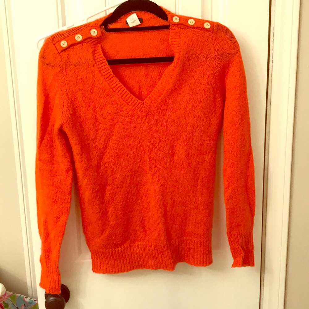 Orange Fall J Crew Sweater Small warm autumn